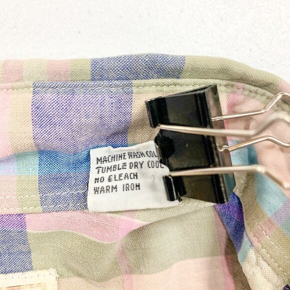 The North Face Shirt Mens Medium Green Plaid Brown Trout Outdoor Hiking Fishing - Picture 9 of 12